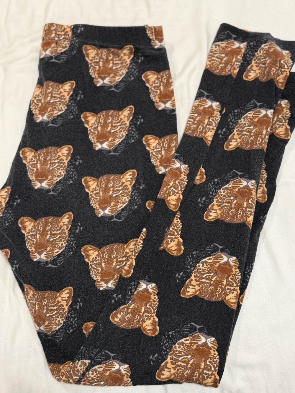 Material Girl Black with Brown Leopard Head Print